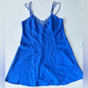Women’s Expressions Blue Slip‎ Dress Nighty Lingerie Sz Medium Vintage